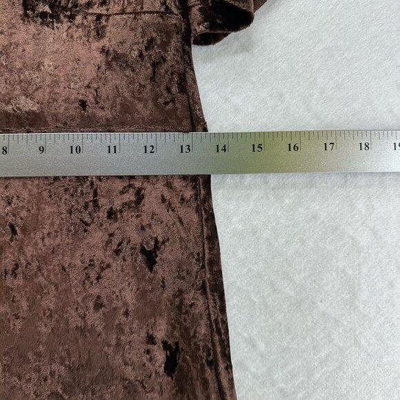 Free People Jumpsuit XS Night Fever Velvet Plunge Flutter Sleeve Wide Leg Brown - Picture 12 of 15